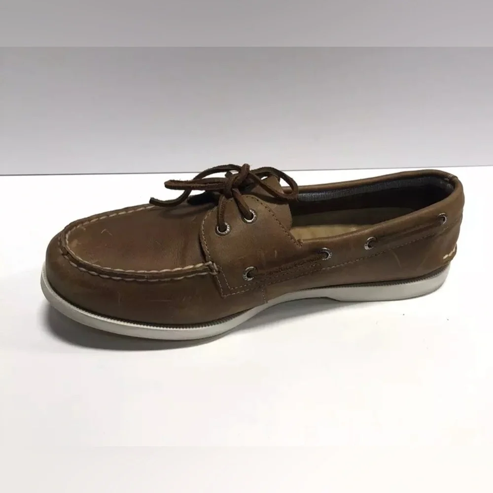 Sperry 2-Eye Plushwave Mens Boat Shoe Tan Size 10.5 W